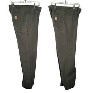 Carhartt Pants Mens Green Relaxed Fit Canvas 5 Pocket 33x32 ~ Lot of 2 ~